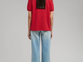 Поло прямого кроя из хлопка пике