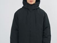 Утеплённая куртка с капюшоном, Черный