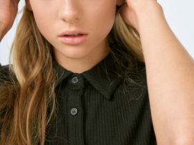 Трикотажное платье для девочек, Черный