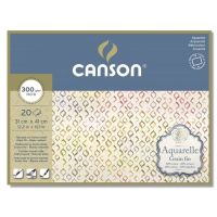 Альбом-склейка для акварели Canson "AQUARELL" CP Fine, 31х41 см 20 л 300 г, 60 % хл, склейка по 4 ст