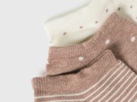 Короткие носки с жаккардом, 3 пары, Белый