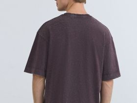 Базовая футболка с эффектом стирки, Фиолетовый