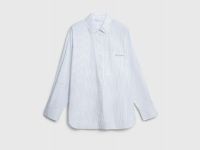 Рубашка в полоску с вышивкой, Серый