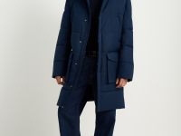 Утепленное пальто с накладными карманами