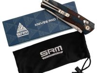 Складной нож SRM Medal 255l-GQ2, сталь 140Cr Laminated, рукоять Damascus G10