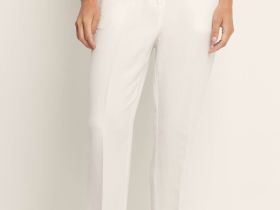 Брюки прямого кроя с добавлением льна