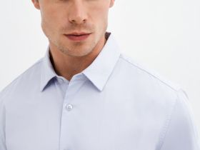 Рубашка из хлопкового сатина, Белый