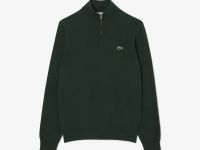 Мужской хлопковый свитер Lacoste на молнии с высоким воротом