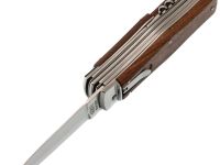 Автоматический многопредметный нож Mikov Predator, сталь 420, рукоять палисандр, 8 функций