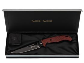 Складной нож НОКС Кугуар, сталь D2, рукоять титан/G10, красный