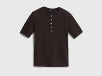 Футболка с вырезом "Хенли", Коричневый