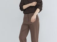 Зауженные прямые брюки, Коричневый