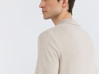 Вязаное поло с коротким рукавом, Бежевый