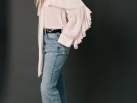 Джинсы Клёш с эластаном, Голубой