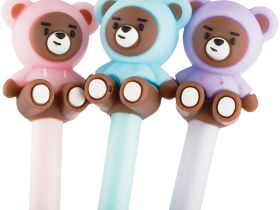Ручка шариковая MESHU "Funny Bear" 0,7 мм, синяя, корпус ассорти
