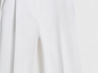 Прямые брюки со складками, Белый