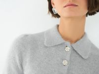 Джемпер поло из пряжи с ангорой, Серый