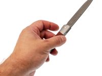 Складной нож Nimo Attendant, сталь дамаск, рукоять G10, красный