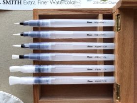 Кисть синтетика с резервуаром №8 плоская Pinax "Aquantech" средняя