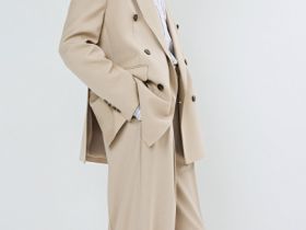 Двубортный жакет O'STIN x Яндекс Книги, Бежевый