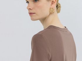 Футболка с драпировкой, Коричневый