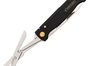 Складной нож Sanrenmu Partner, сталь 12C27, компактный мультитул с ножницами, рукоять нержавеющая сталь черная