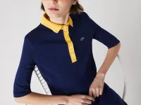 Женское платье-поло Lacoste из премиального хлопка пике