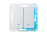 Умный выключатель Sber двухклавишный, белый.