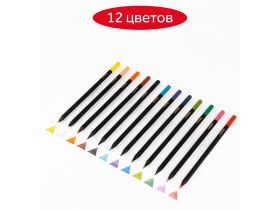 Набор карандашей цветныхГамма "Мультики" 12 цв., черное дерево,заточен., картон. упак., европодвес
