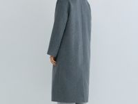 Длинное двубортное пальто из шерсти, Серый