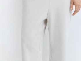 Трикотажные прямые брюки, Белый