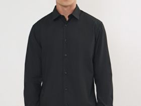 Рубашка из плотной ткани, Черный