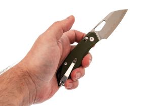 Складной нож SRM Cub, сталь Laminated 140Cr, рукоять G10, зеленый