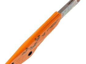 Скелетный нож N.C.Custom Киридаши Koi Винни-Пух #1, сталь AUS-8, ножны оранжевый Kydex