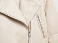Дублёнка из искусственной замши с мехом для девочек, Бежевый