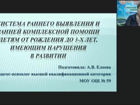 Вебинар "Система раннего выявления и ранней комплексной помощи детям от рождения до 3 лет, имеющим нарушения в развитии"