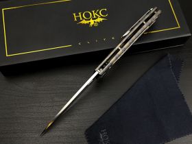 Складной нож НОКС Майор Elite, сталь М390, рукоять титан, Tiger Stripe Flamed