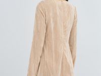 Платье мини из жатого бархата, Бежевый