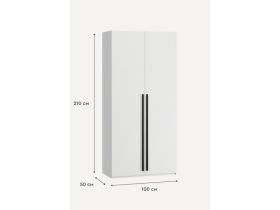 Распашной шкаф Кимбол 2-100x210 Белый