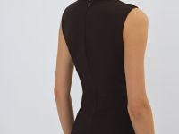 Трикотажное платье со сборками, Коричневый