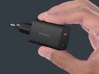 Сетевое зарядное устройство Deppa USB-A + USB-C, GaN, PD 3.0, 45Вт черный