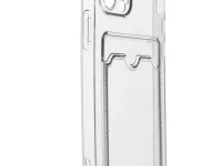 Чехол-накладка Card Case для iPhone 15 силикон c держателем для карт (прозрачный)