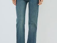 Джинсы клёш с высокой посадкой, Синий