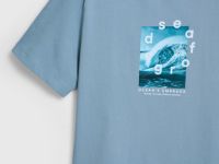 Футболка с морским принтом, Голубой