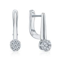 Серебряные серьги с бриллиантами выращенными