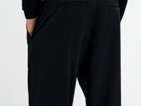 Широкие брюки с шерстью, Черный