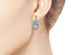 Серьги из белого золота с бриллиантами э0901сг02185000