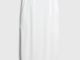 Прямая юбка миди из искусственной кожи, Белый