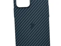 Чехол-накладка PiBlue Magentic Series Magsafe для Apple iPhone 14 Pro (карбоновый в полоску черно-серый)