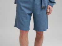 Шорты прямого кроя со льном